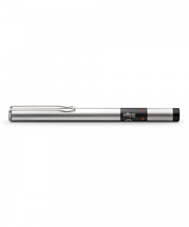 Dräger GS 2 Gassonde horizontale Ansicht Silberne Dräger GS 2 Gassonde in Stiftform mit Halteclip horizontal